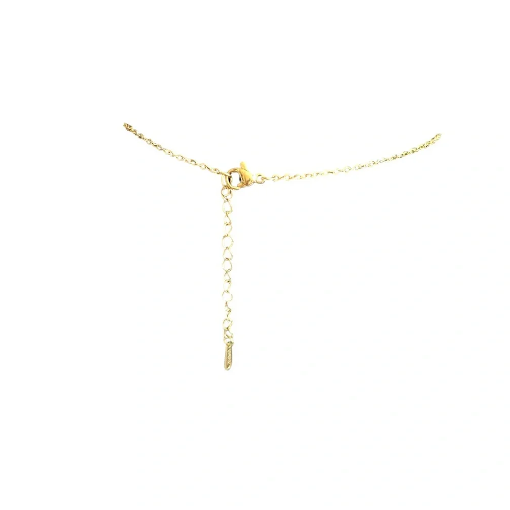 Blue and Pink Locket 18K Gold-Plated Stainless Steel Crystal Necklace